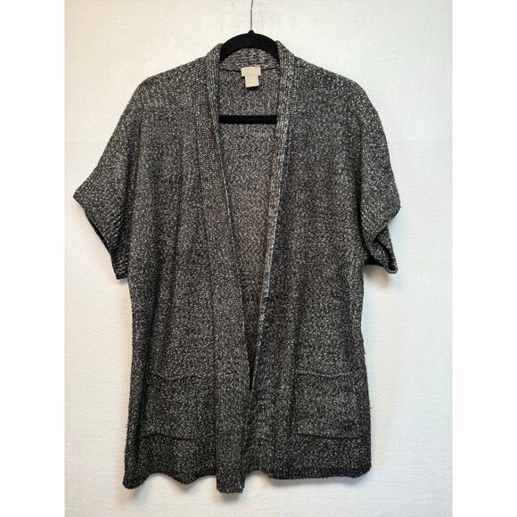 Chicos Open Front Short Sleeve Cardigan Sweater, Size 1 (Medium) - Picture 1 of 4